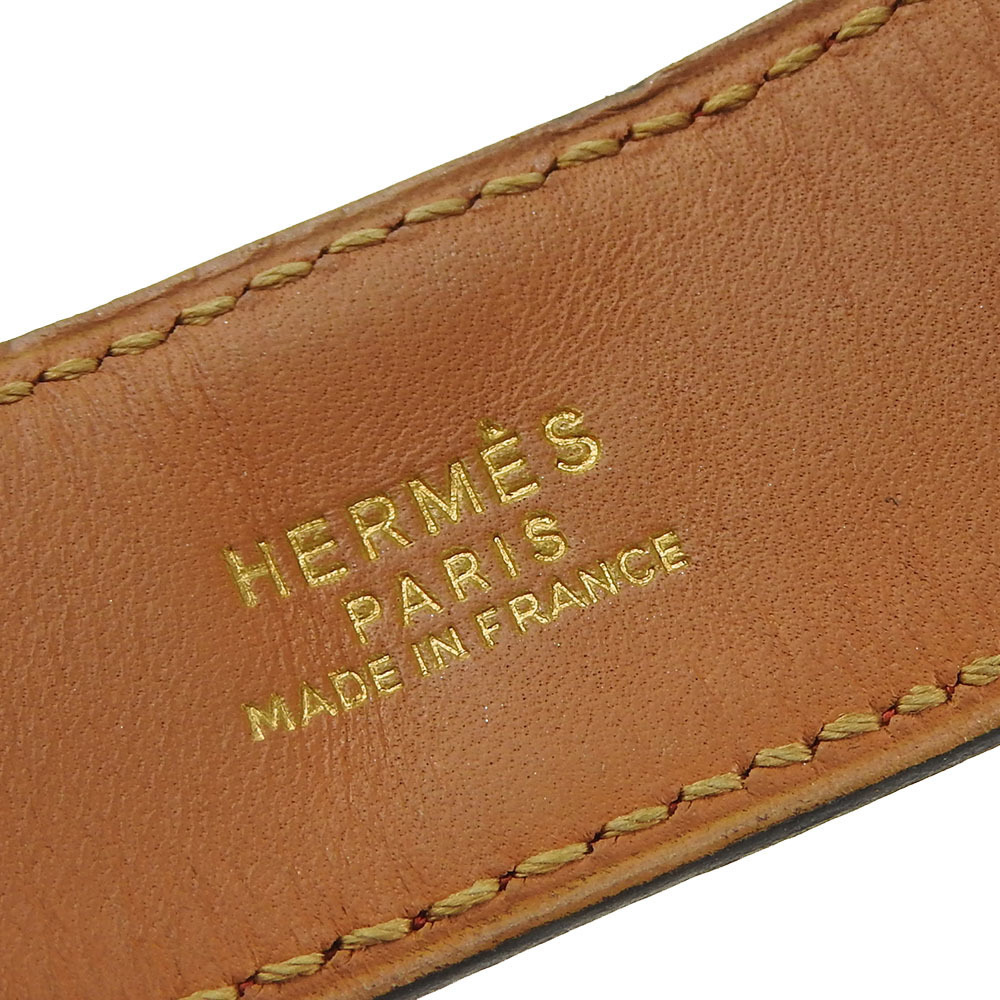 Hermes Hermes Medor Epsom Metal Red Bangle Leather Bangle - Picture 9 of 11